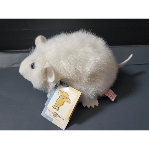 1998 Mary Meyer Nibbles Hamster Mouse Rat Plush Stuffed Animal Toy White 6" NWT - Picture 2 of 10